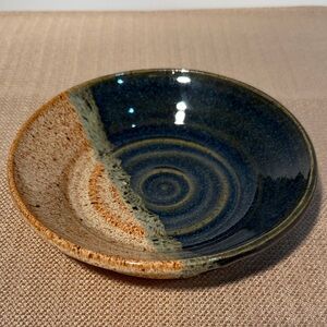 New Handcrafted Pottery Bowl - Blue, Brown and green